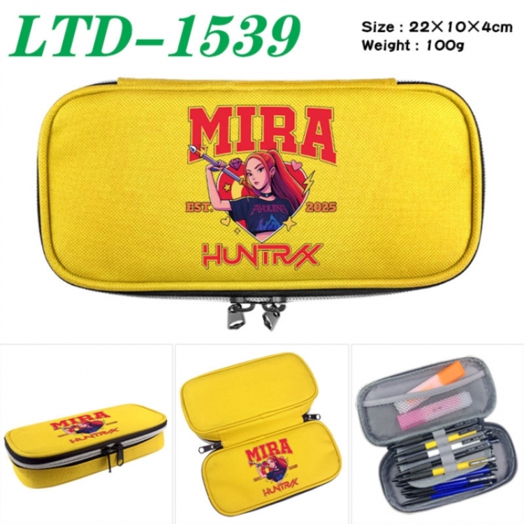 K-Pop Demon Hunters Anime Waterproof canvas zipper clamshell pencil case pencil case 22x10x4cm