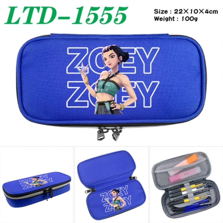 K-Pop Demon Hunters Anime Waterproof canvas zipper clamshell pencil case pencil case 22x10x4cm