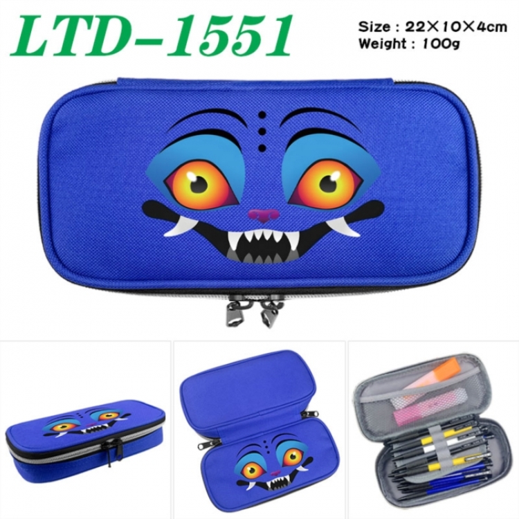 K-Pop Demon Hunters Anime Waterproof canvas zipper clamshell pencil case pencil case 22x10x4cm