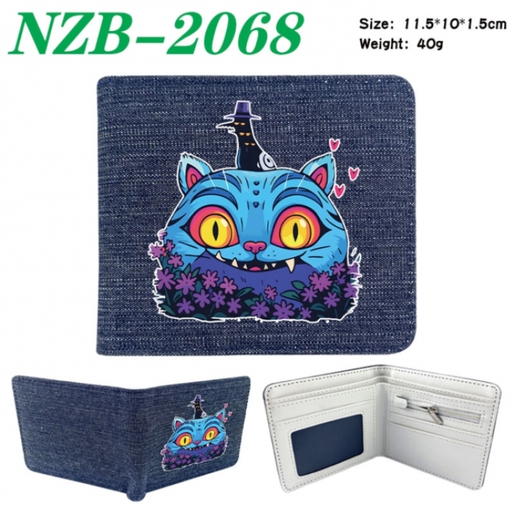 K-Pop Demon Hunters Anime denim folding full-color wallet 11.5X10X1.5CM 