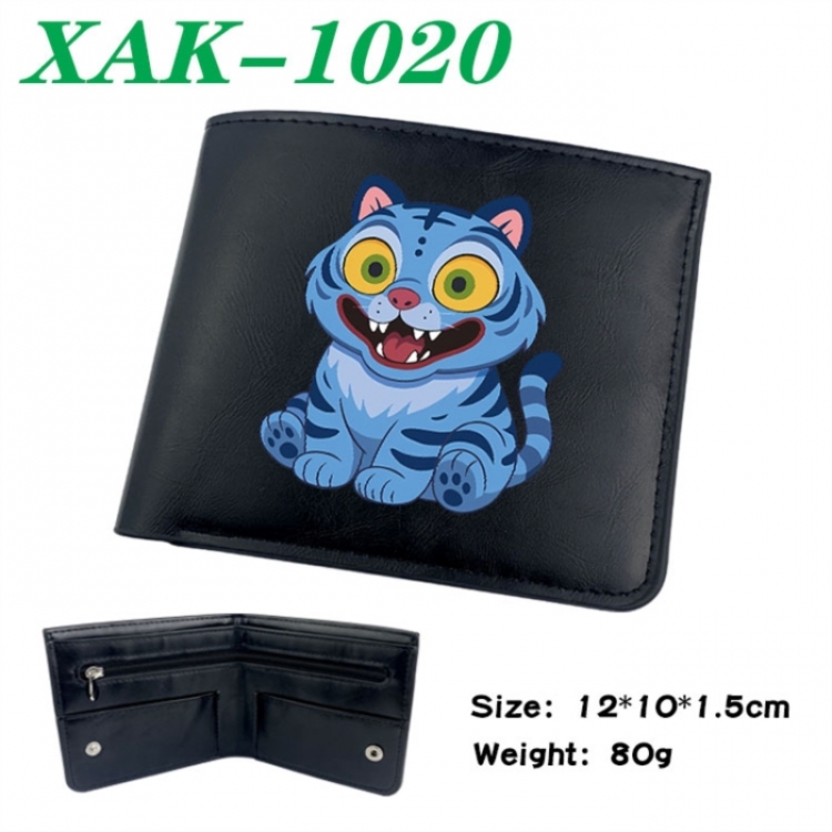K-Pop Demon Hunters Animation soft leather inner buckle black leather wallet 12X10X1.5CM