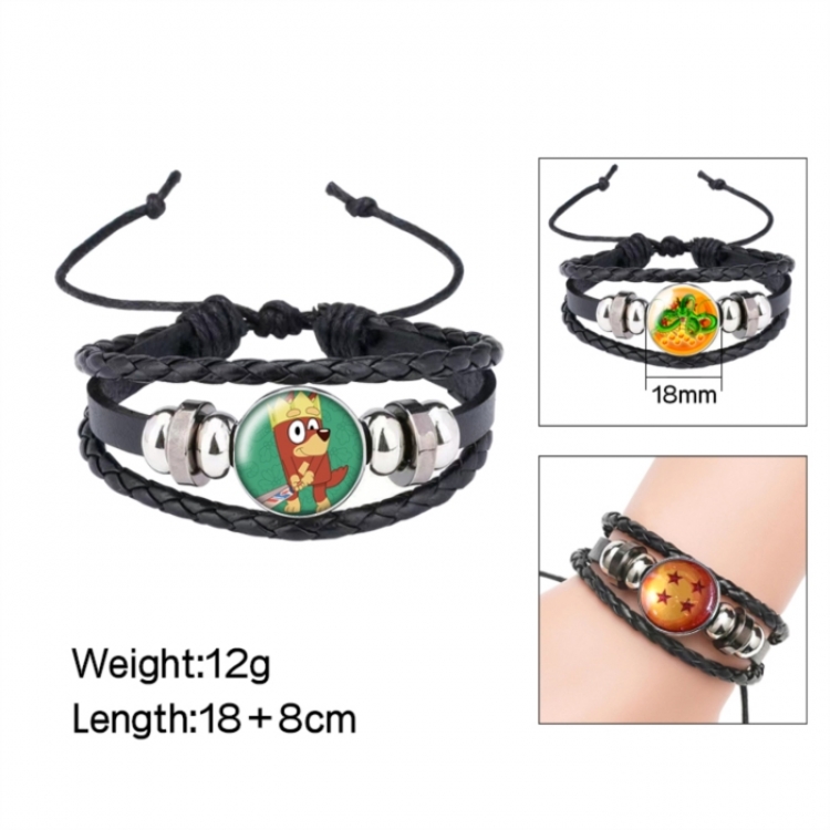 Bluey Anime peripheral crystal leather rope bracelet price for 5 pcs 