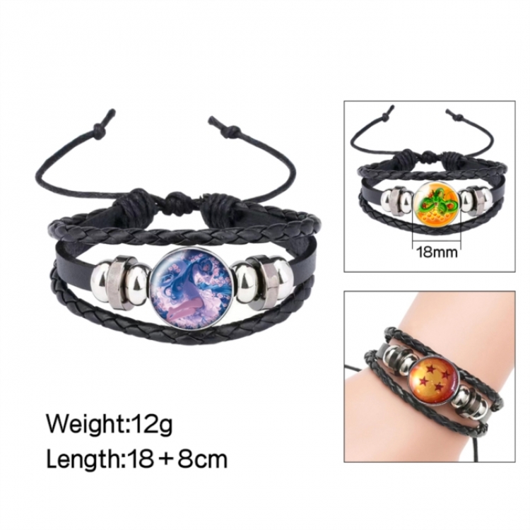 Hatsune Miku Anime peripheral crystal leather rope bracelet price for 5 pcs 