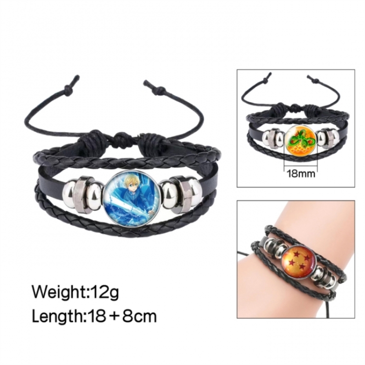 Sword Art Online Anime peripheral crystal leather rope bracelet price for 5 pcs 
