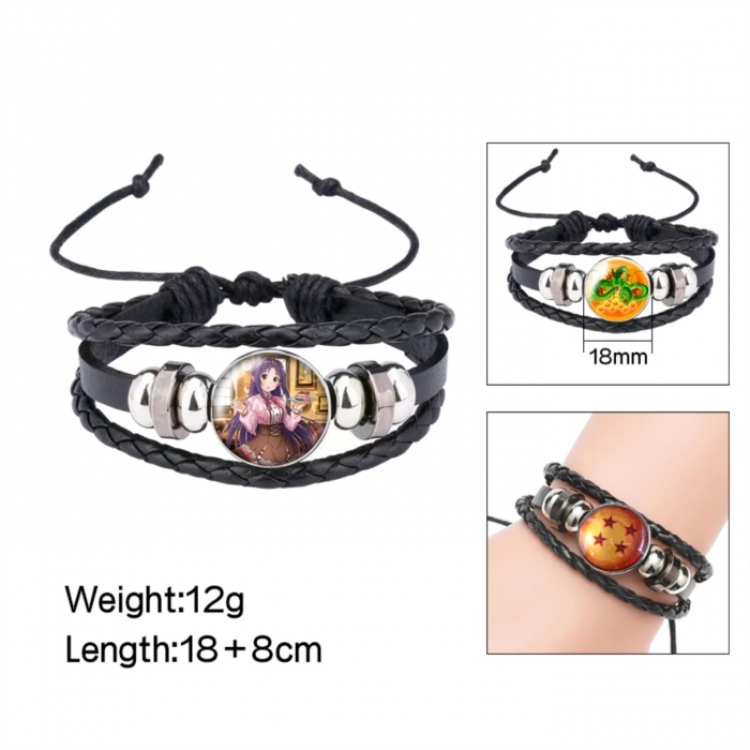 Sword Art Online Anime peripheral crystal leather rope bracelet price for 5 pcs 