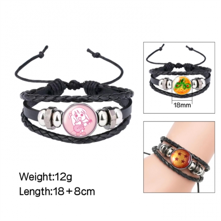BOCCHI THE ROCK! Anime peripheral crystal leather rope bracelet price for 5 pcs 