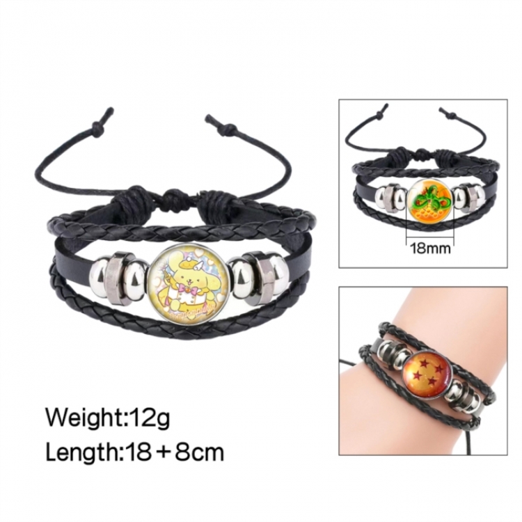 Sanrio Anime peripheral crystal leather rope bracelet price for 5 pcs 