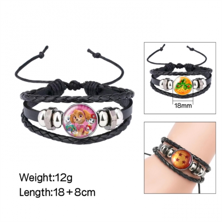 PAW Patrol Anime peripheral crystal leather rope bracelet price for 5 pcs