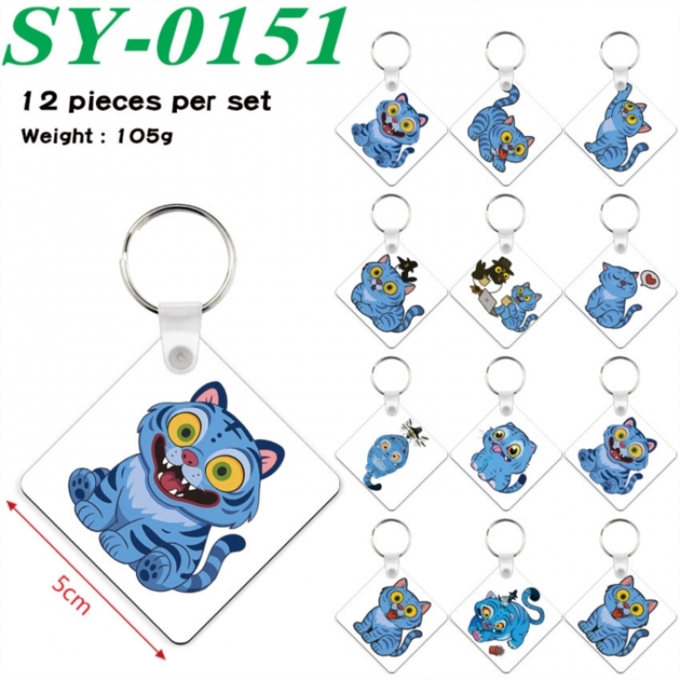 K-Pop Demon Hunters Anime Square Keychain Pendant 5x5cm a set of 12