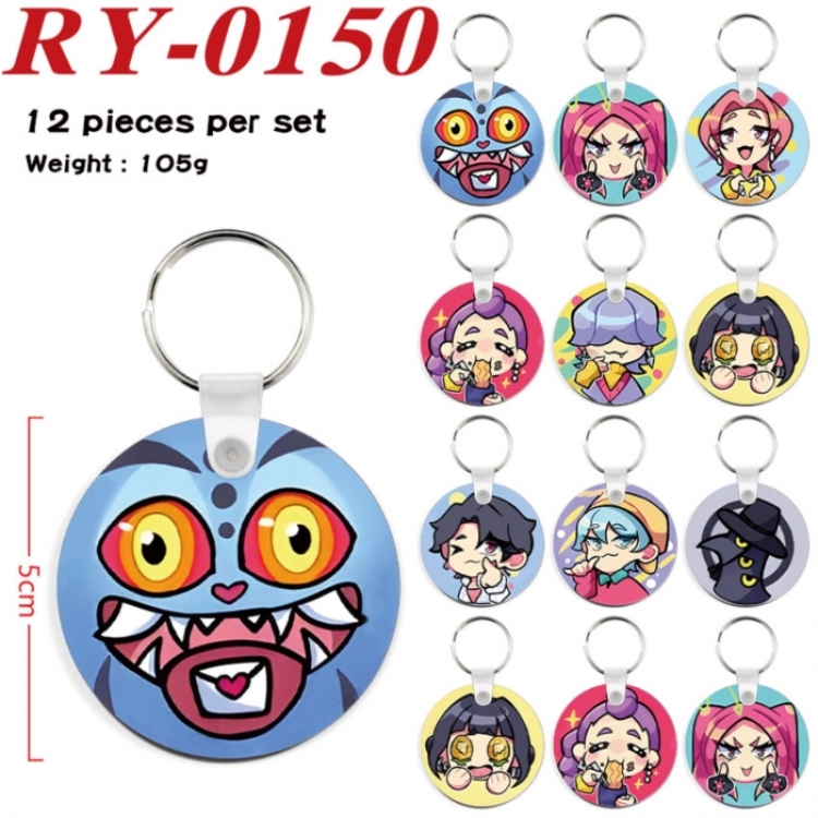 K-Pop Demon Hunters Anime circular keychain pendant 5cm a set of 12