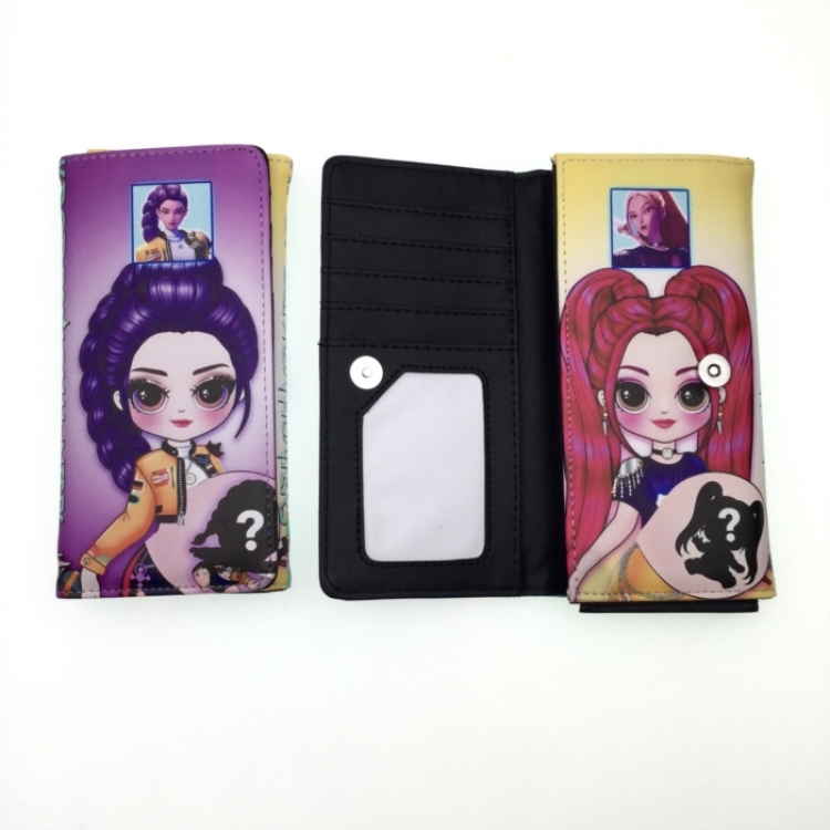 K-Pop Demon Hunters Anime full color button PU long wallet
