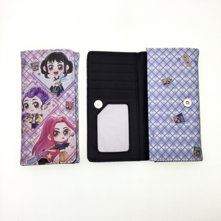K-Pop Demon Hunters  Anime full color button PU long wallet
