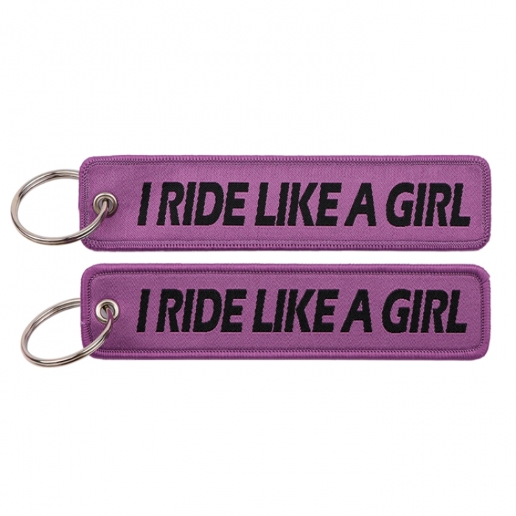 English alphabet Double sided color woven label keychain with thickened hanging rope 13x3cm 10G price for 5 pcs