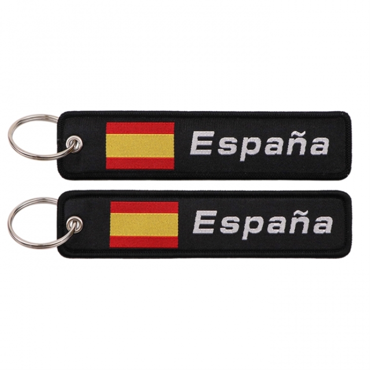 English alphabet Double sided color woven label keychain with thickened hanging rope 13x3cm 10G price for 5 pcs