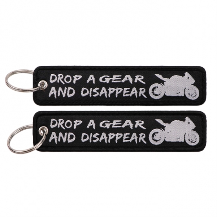 English alphabet Double sided color woven label keychain with thickened hanging rope 13x3cm 10G price for 5 pcs