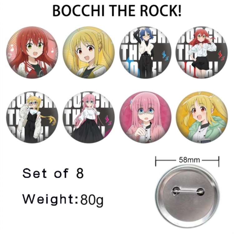 BOCCHI THE ROCK! Anime tinplate brooch badge 58mm a set of 8