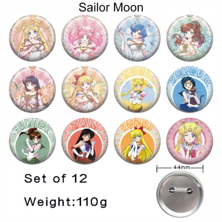sailormoon Anime tinplate bright film badge 44mm a set of 12