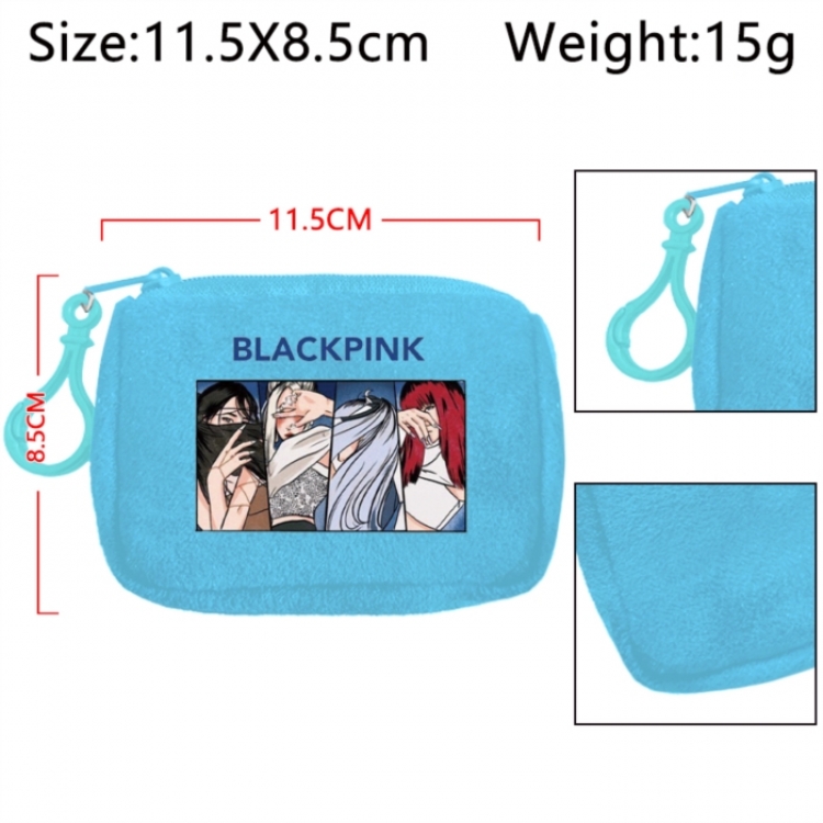 BLACK PINK  Anime Plush Wallet Storage Bag Earphone Bag Coin Wallet price for 5 pcs