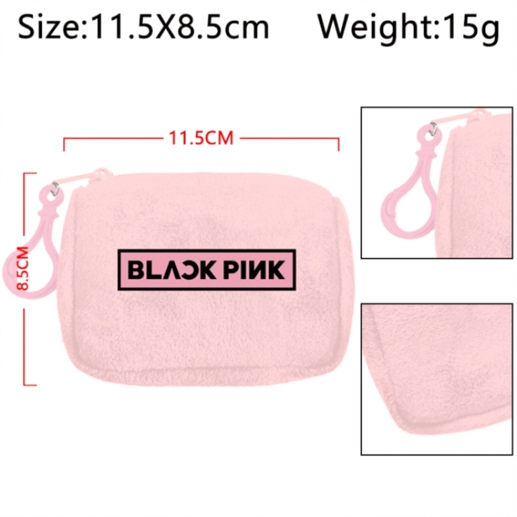 BLACK PINK  Anime Plush Wallet Storage Bag Earphone Bag Coin Wallet price for 5 pcs