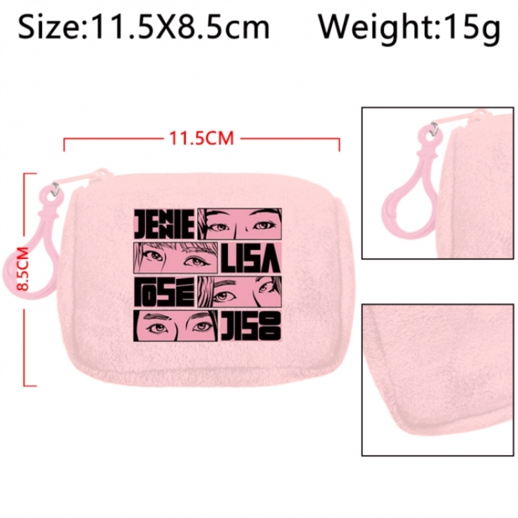 BLACK PINK  Anime Plush Wallet Storage Bag Earphone Bag Coin Wallet price for 5 pcs
