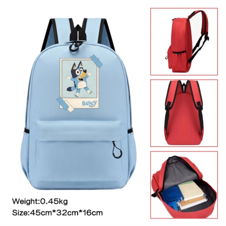 Bluey Anime peripheral Oxford cloth color cartoon backpack 45x32x16cm