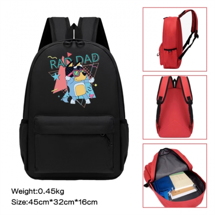 Bluey Anime peripheral Oxford cloth color cartoon backpack 45x32x16cm