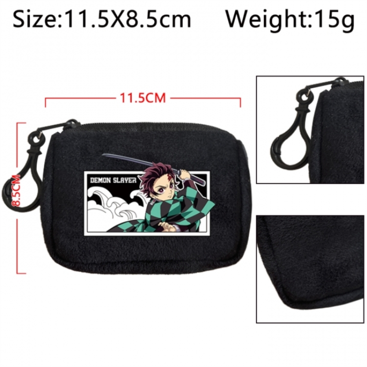 Demon Slayer Kimets Anime Plush Wallet Storage Bag Earphone Bag Coin Wallet price for 5 pcs