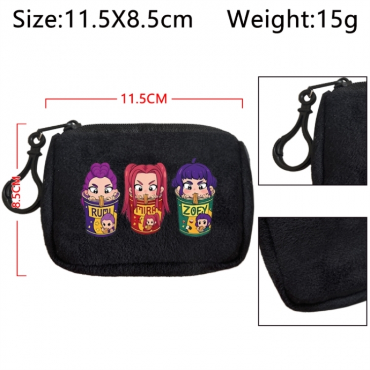 K-Pop Demon Hunters Anime Plush Wallet Storage Bag Earphone Bag Coin Wallet price for 5 pcs