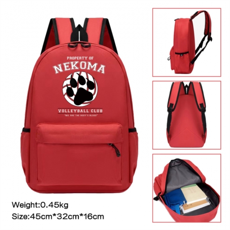 Haikyuu!! Anime peripheral Oxford cloth color cartoon backpack 45x32x16cm