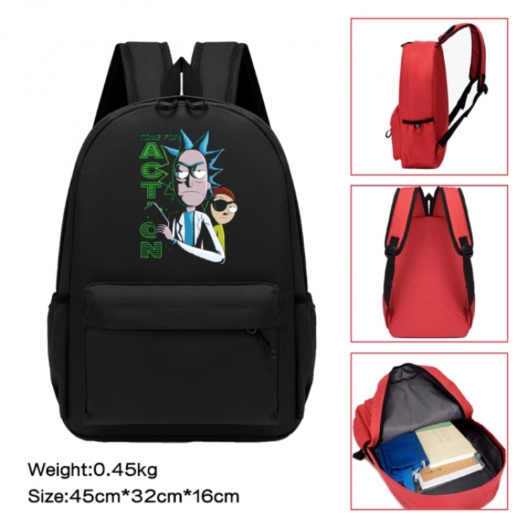 Rick and Morty Anime peripheral Oxford cloth color cartoon backpack 45x32x16cm
