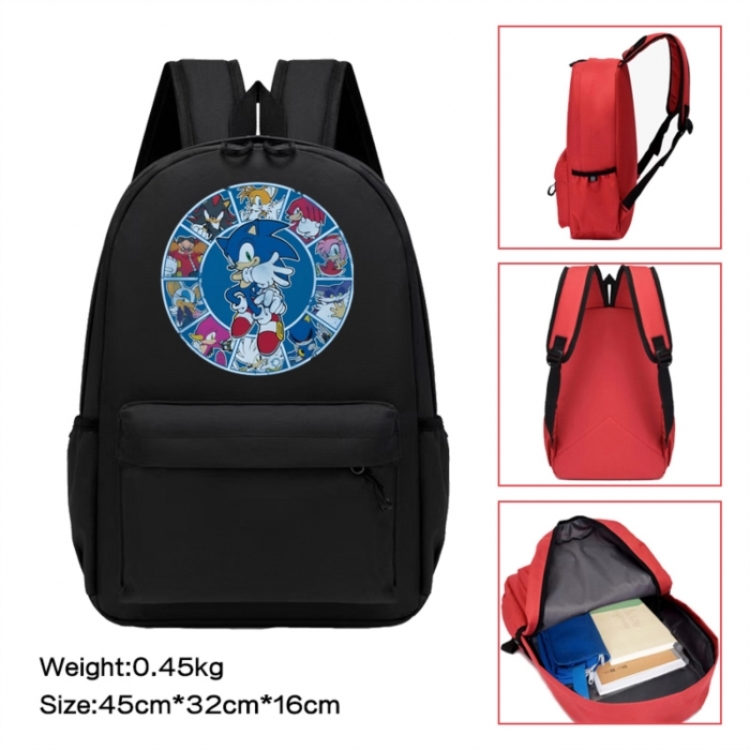 Sonic The Hedgehog Anime peripheral Oxford cloth color cartoon backpack 45x32x16cm