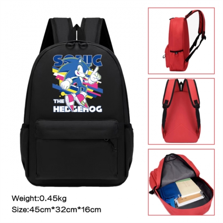 Sonic The Hedgehog Anime peripheral Oxford cloth color cartoon backpack 45x32x16cm