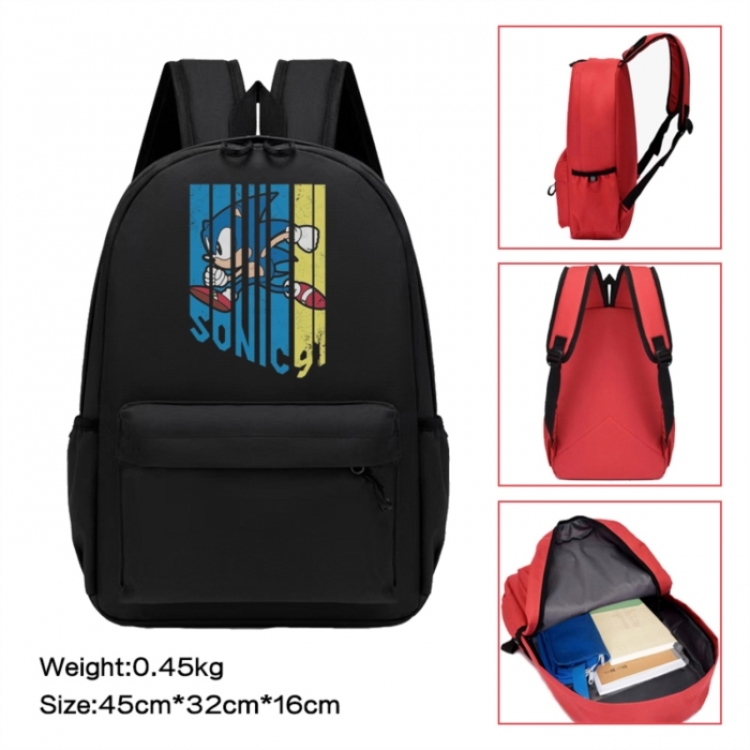 Sonic The Hedgehog Anime peripheral Oxford cloth color cartoon backpack 45x32x16cm