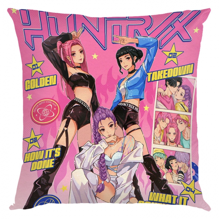 K-Pop Demon Hunters Anime square full-color pillow cushion 45X45CM NO FILLING 