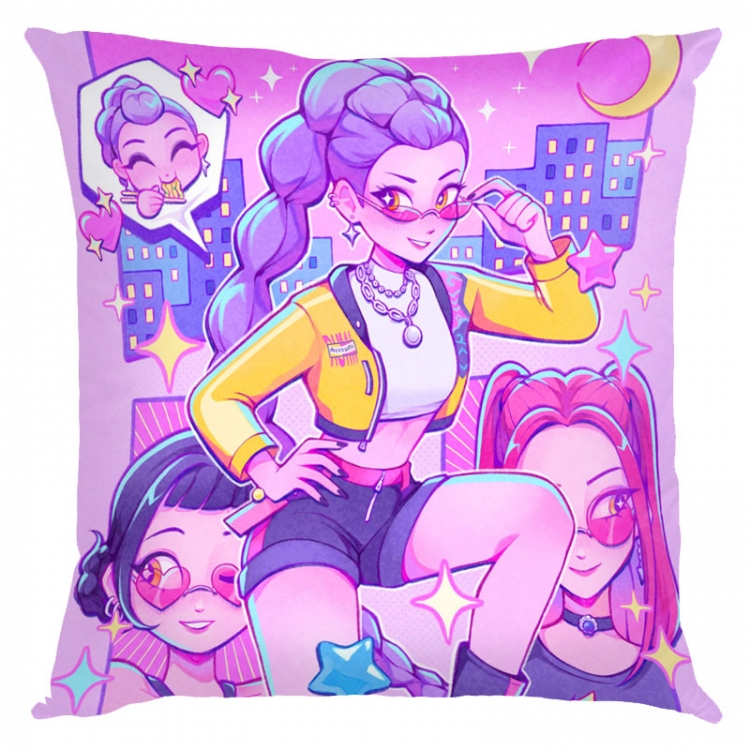 K-Pop Demon Hunters Anime square full-color pillow cushion 45X45CM NO FILLING 