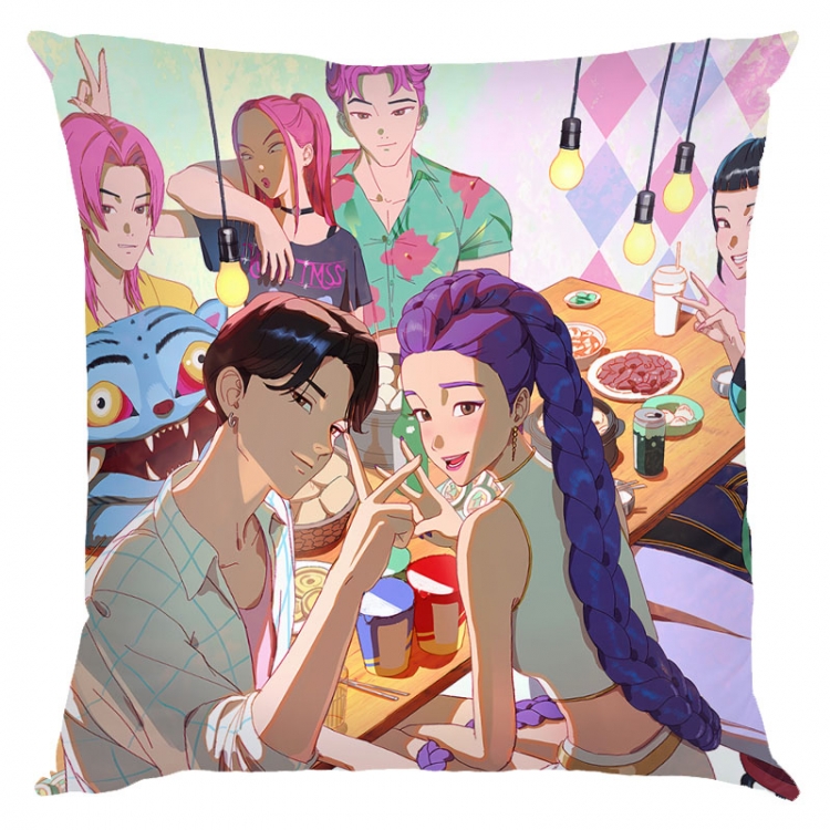 K-Pop Demon Hunters Anime square full-color pillow cushion 45X45CM NO FILLING 