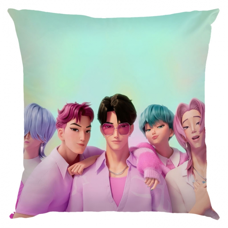 K-Pop Demon Hunters Anime square full-color pillow cushion 45X45CM NO FILLING 