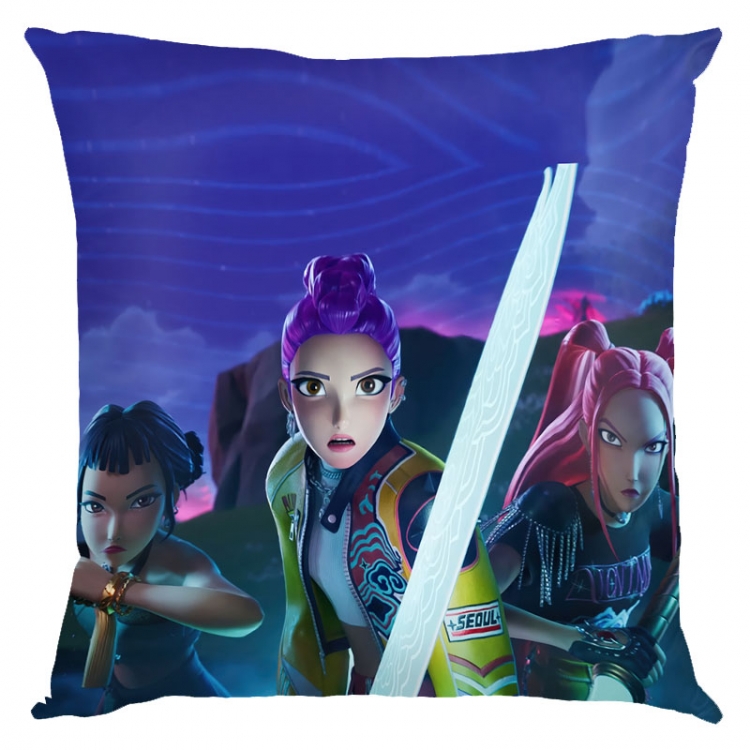K-Pop Demon Hunters Anime square full-color pillow cushion 45X45CM NO FILLING 