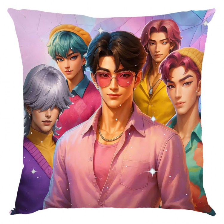 K-Pop Demon Hunters Anime square full-color pillow cushion 45X45CM NO FILLING 