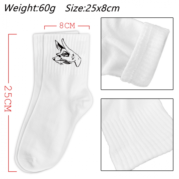 Chainsaw Man Anime Print Long Crew Cotton Socks 25x8cm