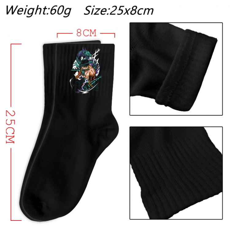 One Piece Anime Print Long Crew Cotton Socks 25x8cm