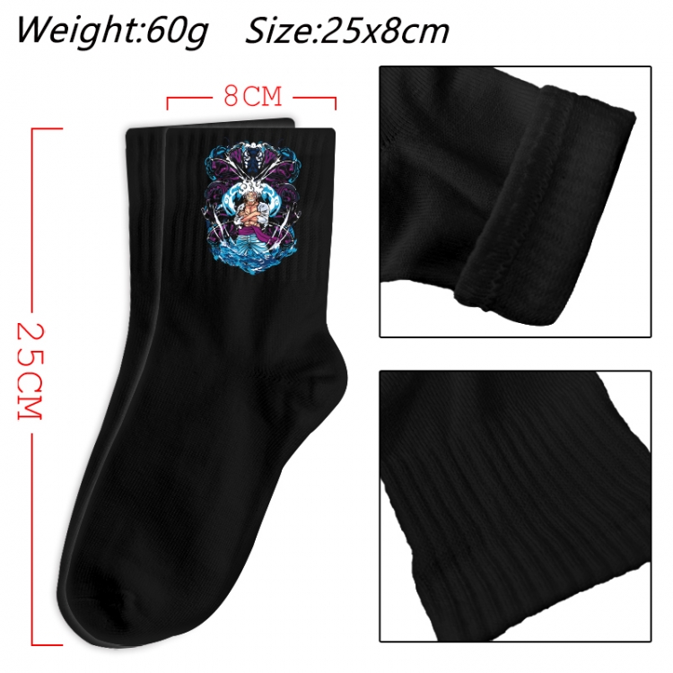 One Piece Anime Print Long Crew Cotton Socks 25x8cm