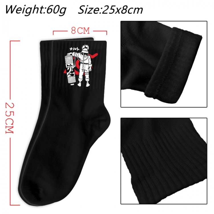 Naruto Anime Print Long Crew Cotton Socks 25x8cm