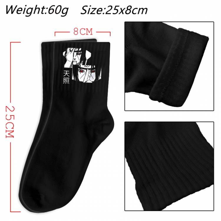 Naruto Anime Print Long Crew Cotton Socks 25x8cm