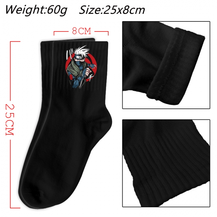 Naruto Anime Print Long Crew Cotton Socks 25x8cm
