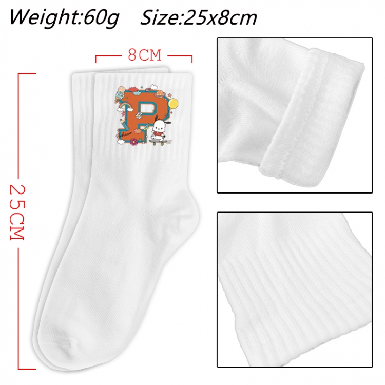  Sanrio Anime Print Long Crew Cotton Socks 25x8cm