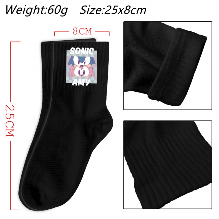Sonic The Hedgehog Anime Print Long Crew Cotton Socks 25x8cm
