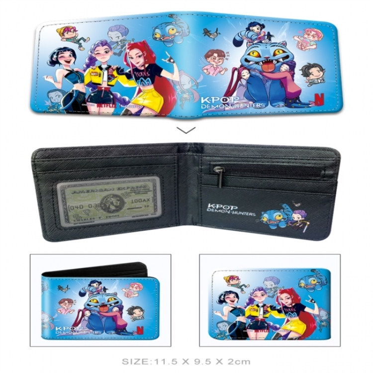 K-Pop Demon Hunters 3D concave convex two fold short card wallet wallet wallet 11X9.5X2cm 65G