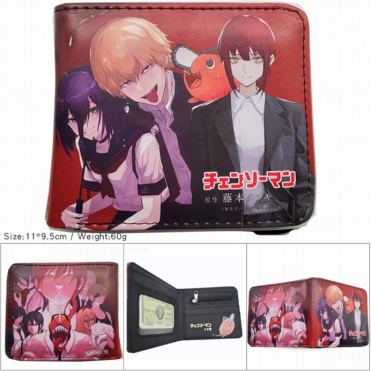 Chainsaw Man 3D concave convex two fold short card wallet wallet wallet 11X9.5X2cm 65G