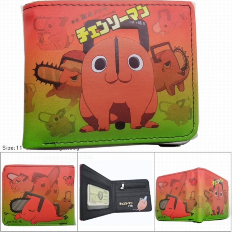 Chainsaw Man 3D concave convex two fold short card wallet wallet wallet 11X9.5X2cm 65G